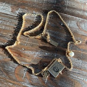 My Flat In London 48 Charles St Jan Haedrich Gold Tone Book Style Charm Necklace